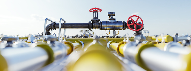 natural gas tap and pipeline